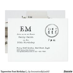 an envelope with a stamp on it and the word em printed in black ink is shown