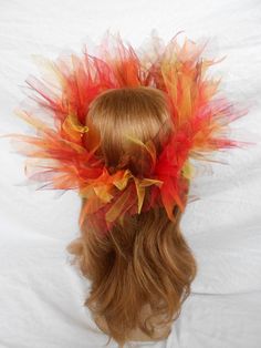 Katniss Hair, Halloween Devil Costume, Fire Crown, Goddess Headband, Phoenix Costume, Fire Costume, Phoenix Dragon, Fire Fairy, Devil Costume