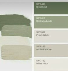 some green and white paint colors