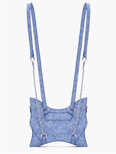 The price is for a bag only, others are not included.  Garment Size   	 		 			Size 			Free Size 		 		 			Length 			22 		 		 			Width 			5 		 		 			Height 			12 		 		 			Strap Length 			80-92/80-105 Blue Spring Backpack, Blue Backpack For Everyday Use In Spring, Blue Crossbody Bag With Adjustable Straps, Butterfly Shape, Reasons To Smile, Blue Butterfly, Denim Blue, A Bag, Free Size