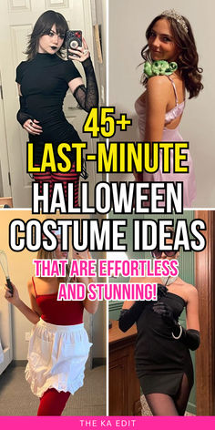 last minute Halloween costumes, last minute halloween costume, last minute halloween costume ideas. Last Minute Funny Costumes, Halloween Womens Costumes Ideas Easy Diy, Simple Female Halloween Costumes, Easy Cheap Diy Halloween Costumes, Halloween Costumes Homemade Women, Quick At Home Halloween Costume, Diy Last Minute Costumes Women, Subtle Costumes Halloween, Easy Diy Last Minute Halloween Costumes