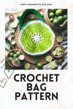 Looking to brighten up your wardrobe or need a last-minute gift that's both easy and unique? Try our lime-shape crochet bag pattern, perfect for any skill level! With our step-by-step video tutorial, you'll have a stunning bag in no time! Make this pattern now or save this pin for later to keep the fun going. #crochetbag #fruitybag #crochetpurse Lime Crochet, Fast Crochet, Quick Crochet Patterns, Crochet Handbag, Fun Crochet, Quick Crochet, Crochet Baby Clothes, Fun Crochet Projects, Fabric Yarn