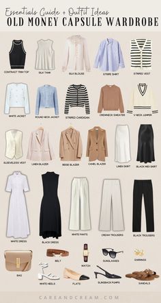 Looking to create an old money capsule wardrobe? Our essentials guide has you covered! Learn how to look old money and achieve the timeless old money aesthetic. This guide also includes old money outfit ideas. Plus: quiet luxury capsule wardrobe, old money wardrobe essentials women, old money aesthetic women, old money aesthetic outfits, timeless capsule wardrobe, old money closet essentials. Clean Old Money Outfits, Old Money Fashion Casual, Scandinavian Old Money Outfit, Classy Aesthetic Casual, Old Money Closet Staples, Old Money Style Outfit Women, Old Money Outfits Petite, Old Money European Style, Old Money Style Capsule Wardrobe