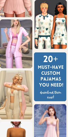 If you want some beautiful cc pajamas you need to check these out, you'll find everything you want to make your sims look gorgeous at night #TheSims4 The Sims 4 Cc Sleepwear, The Sims 4 Sleepwear, Pajamas Sims 4 Cc, Sims 4 Sleepwear Cc, Sims 4 Teen Cc, Sim4 Mods, Sims 4 Cas Background, Cas Background