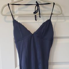 Nwt: J Crew Scalloped Tank One Piece Swimsuit Size 8 Color Navy *V-Neck *Scallop Detailing At Neck Line And Back *Halter Style Ties At Back Of Neck *Removable Pads *Fully Lined *81%Nylon 17% Spandex This Well Made J Crew One Piece Navy Blue Suit Is Accentuated With Scalloped Detailing To Add A Sweet Touch! Blue Fitted Bodysuit With Spaghetti Straps, Navy Fitted V-neck Swimwear, Ruched Swimsuit, High Neck Swimsuits, Bandeau One Piece Swimsuit, Retro Swimsuit, Plunging One Piece Swimsuit, Navy Blue Suit, Blue Tulle