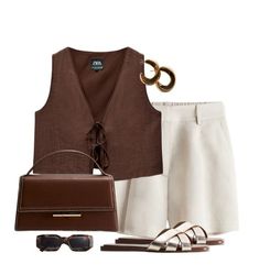 Waistcoat Outfit Women, Frühling Outfits, Eurotrip Outfits, Brown Waistcoat, Waistcoat Outfit, Looks Pinterest, Casual Day Outfits, Mood Board Fashion, Casual Chic Outfit