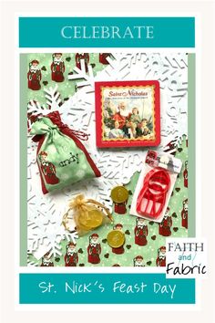 an image of st nick's feast day card with items from the book celebrate