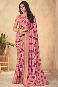 Printed Work On Peach Color Tempting Georgette Saree Ready To Wear Saree, Elegant Attire, Half Sleeve Blouse, Casual Saree, Net Saree, Trendy Sarees, Readymade Blouse, Georgette Saree, Georgette Fabric