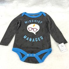 Harry Potter New Nwt Long Sleeves Onesie Baby Boy Sz 3-6 Mos Gray Long Sleeve Cotton Onesie, Gray Cotton Onesie For Playtime, Harry Potter Onesie, Superman Baby, Baby Planner, New Looney Tunes, Harry Potter New, Harry Potter Baby, Toddler Romper