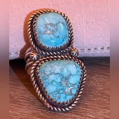 Size 7/2 Hand Made Artisan Native American Ring Lone Mountain Turquoise Sterling Silver Native American Rings, Handcrafted Accessories, Mens Accessories Jewelry, Leather Watch Bands, Turquoise Sterling Silver, Watch Bands, Leather Watch, Nativity, Native American