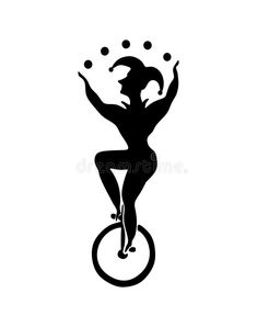 a black and white image of a woman juggling on an unicycle