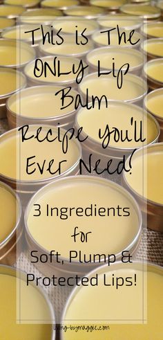 Diy Lip Care Recipes, Best Diy Lip Balm, 3 Ingredient Lip Balm Recipe, Homemade Beeswax Lotion, Homemade Lip Moisturizer, How To Make Beeswax Lip Balm, Best Chapstick Recipe, Beeswax Balm Recipe, Coco Butter Recipes