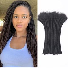 Loc Extension Human Hair 14inch 10 Strands 0.4cm Width Natual Black Can Be Dyed Bleached Curled 100% Full Handmade Permanent Dreadlock Extensions For Women/Men Loc Extensions Permanent, Permanent Loc Extensions, Permanent Dreadlock Extensions, Loc Extensions Human Hair, Hair Extension Care, Loc Extensions, 100 Human Hair Extensions, Human Hair Color, Hair Extensions Best