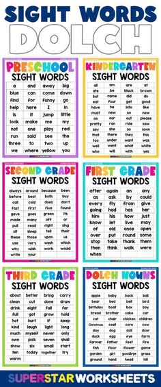 sight words dolchh worksheet for kids to practice sight words in the classroom