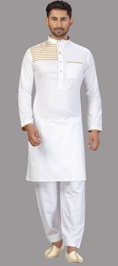 White and Off White color Pathani Suit in Cotton fabric with Pleats work White Cotton Formal Sets, White Pathani For Men, Pathani Suit For Men, Kurta Designs Men's, Pathani For Men, Pathani Suit, Suit With Jacket, Pathani Kurta, Kurta Style