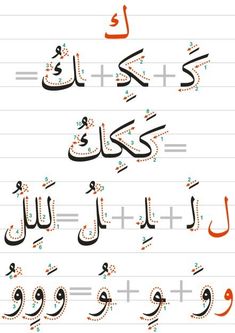 arabic alphabets with numbers and letters in the middle one has an arrow on it