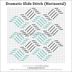 a cross stitch pattern with the words dramatic slide stitch horizontal