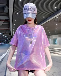 Bright and upbeat color Perfect for cheering Sparkly bright Twice Clothing, Sparkly Shirt, White And Black Cat, Kpop Tshirt, Kpop Shirts, Tshirt Knot, Fashion Chingu, Wendy Red Velvet, Sunny Afternoon