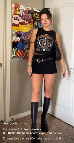 Tara Yummy Outfits, All Black Fit, Yummy Aesthetic, Belt Boots, Fit Accessories, Tara Yummy