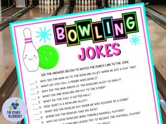 a bowling joke is displayed on a sign