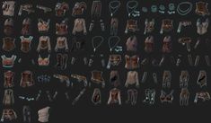 an image of many different types of clothing and accessories in the shape of women's bras