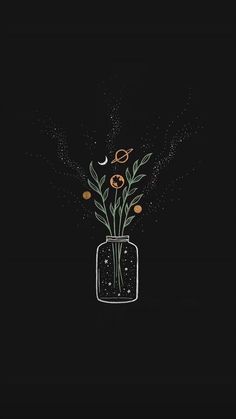 a vase with flowers in it on a black background and the words,'i love you