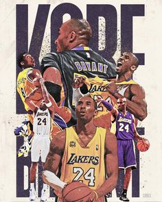 the lakers basketball team is depicted in this poster