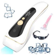 Home Use Hair Removal Device For those who want to remove unwanted body hair at the comfort of their home , this is the solution with salon-quality results, this is the perfect choice. This device is designed from a woman's perspective to make the entire process comfortable and faster, resulting in long-lasting, clean hair removal at a fraction of the cost of salon hair removal. (Both Women/Men). How Does IPL Work? IPL is designed to help break the cycle of hair growth. Light energy is transferred through the skin’s surface and is absorbed by melanin present in the hair shaft. The absorbed light energy is converted to heat energy (below the surface of the skin), when the hair follicles reach certain temperature,they will enter the dormancy period,which makes the hair stop growing by stages Freezing Point, Target Hair Products, Permanent Hair Removal, Ipl Laser Hair Removal, Laser Hair Removal Device, Power Level, Ipl Laser, Ice Packs, Hair Removal Device