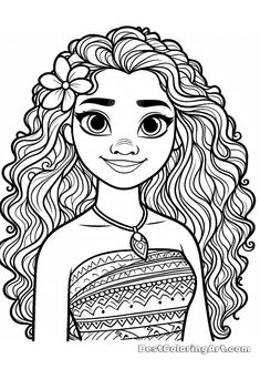 a girl with curly hair and big eyes is shown in this black and white drawing