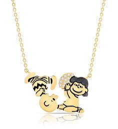 Charlie Brown & Lucy Football Necklace Finished in 18Kt Yellow Gold | 0.20 Carat Total WeightCarat total weight based on Diamond equivalentHandset with Flawless Cubic Zirconia100% HypoallergenicLifetime WarrantyIncludes Fine Jewelry Box | 1-800-Flowers Everyday Gift Delivery Charlie Brown & Lucy Football Necklace Finished In 18Kt Yellow Gold Snoopy Necklace Macys, Snoopy Accessories, Lucy And Charlie Brown, Charly Brown, Snoopy Family, Charlie Brown Lucy, Snoopy Stuff, Football Jewelry, Football Necklace