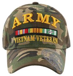 NEW! US ARMY STRONG SHADOW VIETNAM VETERAN BASEBALL CAP HAT GREEN CAMO NEW! US ARMY STRONG SHADOW VIETNAM VETERAN BASEBALL CAP HAT GREEN CAMO NEW - WITH TAGS 100% High End Acrylic Logos and designs are fully embroidered Size: One Size Fits All VELCRO ADJUSTMENT Shipping Payment Terms of Sale SHIPPING We ship Worldwide. We ship to USA 48 continental states, Item usually will be shipped out within 1~3 business days after payment received. We only ship to confirmed addresses. Non USA Customers: Fir Camouflage Colors, Army Strong, Quality Hats, Vietnam Veterans, Cool Hats, Green Camo, Us Army, One Size Fits All, Baseball Cap