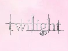 the word twilight written in black ink on a pink background