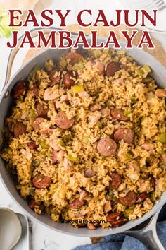 an easy cajun jambaalaya recipe in a skillet