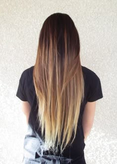 brown to blonde straight ombre! ✨ Blonde Dip Dye, Video Makeup, Hair Blond, Hair Ombre