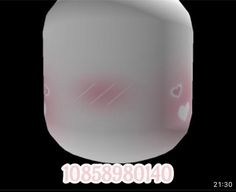 an image of a white object with hearts on it's side and the words 1088800 above it