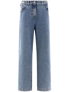 D049176 THE ATTICO WIDE-LEG DENIM COTTON JEANS Fitting Jeans, White Silk Blouse, Everyday Elegance, The Attico, Cotton Jeans, Wide Jeans, Dolce E Gabbana, Denim Cotton, Washed Denim