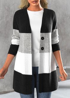 Small crochet cardigan pattern - free tutorial Winter Fashion Jackets, Cardigan Casual, Stil Elegant, Winter Cardigan, Cardigan Long, Plus Size Kleidung, Outfit Casual