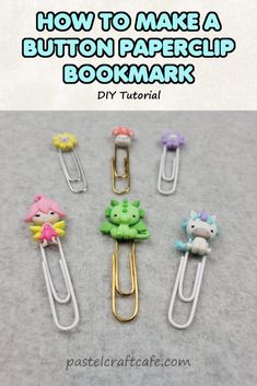 how to make a button paperclip bookmark with pictures and text overlay