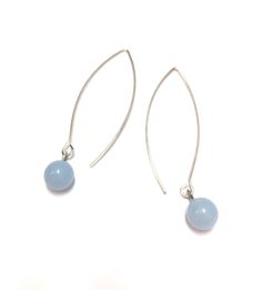 Long & lovely drop earrings featuring baby blue baubles. So lightweight you won't even feel them when you wear them. This is the Raindrop Earring style & is available in loads of fun colors, each featuring an 8mm vintage lucite drop. Options include a silver or matte gold earwire. Metal is sterling over copper or 24k frosted gold over copper. All are lead free & hypo allergenic. Most all earrings are made with vintage lucite parts that were made in Rhode Island in the 1960's - early Raindrop Earrings, Blue Baubles, Topaz Yellow, Blue Drop Earrings, Lucite Jewelry, Surgical Steel Earrings, Vintage Lucite, Earring Crafts, Silver Drop Earrings