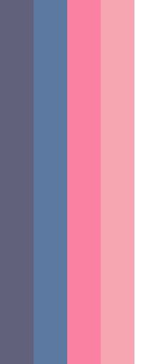 the color palette is pink, blue, and purple in this image it's all different shades