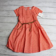 New With Tags Carter's With Belt Country Western Dress Girl's Size 4t This Dress Is Orange And White With A Geometric Pattern. It Includes A Brown Faux Suede Belt. The Dress Would Be Adorable Paired With Cowboy Boots And Is Adorable. If You Have Twins Or Need More Than One, Let Me Know. I Have Two Available. Spring Summer Fall Playful Orange Cotton Dress, Playful Orange Dress For Spring, Playful Orange Spring Dress, Playful Orange Short Sleeve Dress, Orange Summer Dress For Dress-up, Orange Summer Dress For Dress-up Occasion, Orange Summer Dresses For Casual Wear, Cute Orange Cotton Dress, Fitted Cute Orange Dress