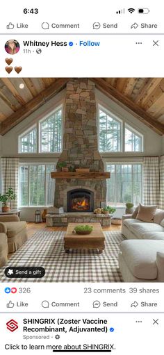 a living room with couches and a fireplace