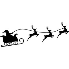 a santa claus sleigh with reindeers flying through the sky