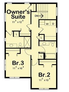 the floor plan for a two story house