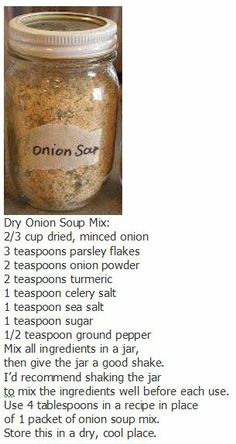 the recipe for onion soup mix in a jar