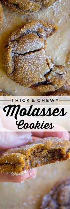 this is an image of thick and chewy molasses cookies