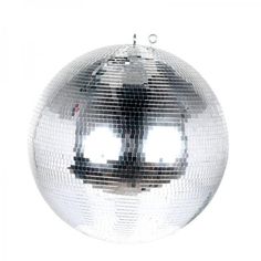 a shiny disco ball ornament on a white background