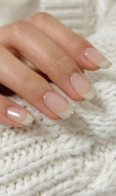 #nailsofinstagram #naildesign Neutral Clear Nails, Nail Ideas Squoval, French Tip Manicure Ideas, Squoval French Tip Nails, Subtle Nails, Blush Nails, Soft Nails, Hair Skin Nails