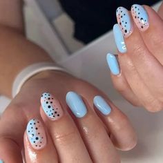 33 Ways Baby Blue Nails Will Make Your Manicure Next Level BeautyStack Ongles Baby Blue, Nails Baby Blue, Blue Christmas Nails, Blue Chrome Nails, Baby Blue Nails, October Nails, Christmas Nails Easy, Girly Acrylic Nails, Nails Prom