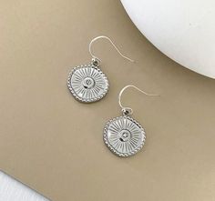 Silver Circle Earrings Tarnish Resistant, Silver Tarnish-resistant Circle Earrings, Tarnish Resistant Round Disc Earrings As Gift, Drop Dangle Earrings, Everyday Earrings, Handmade Artisan, Earrings Jewelry, Artisan Jewelry, Jewelry Earrings Dangle